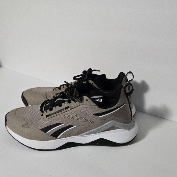 Reebok Nanoflex Comfort Foottbed Ortholite Tan & Black Womens 7 Sneakers - Picture 3 of 9